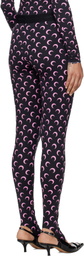 Marine Serre Black Recycled Moon Jersey Stirrup Leggings