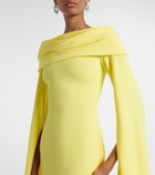 Solace London Nuri caped off-shoulder crêpe gown