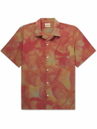 De Bonne Facture - Convertible-Collar Tie-Dyed Cotton Shirt - Red