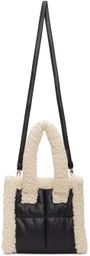 Stand Studio Black & Off-White Quilted Small Liz Tote