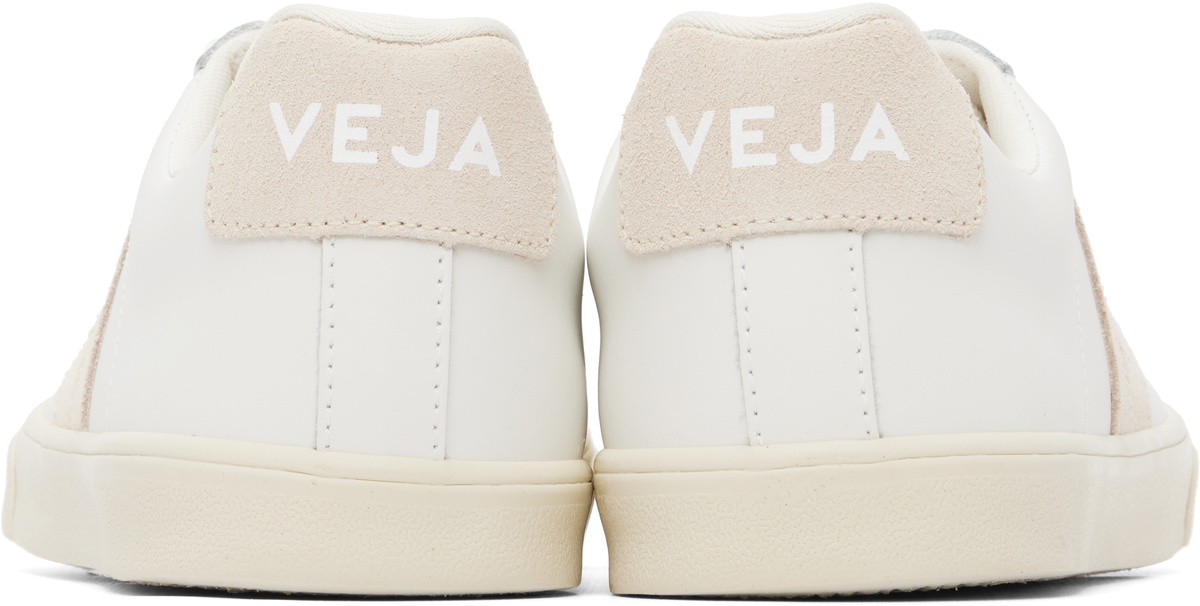 VEJA White & Beige Esplar Leather Sneakers