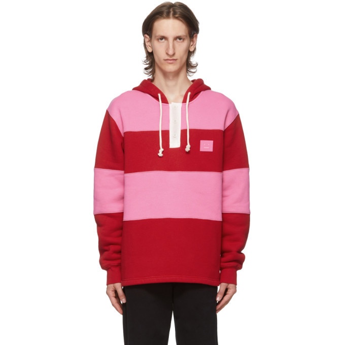 Photo: Acne Studios Red and Pink Rugby Hoodie