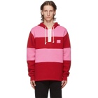Acne Studios Red and Pink Rugby Hoodie