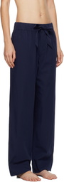 Tekla Navy Poplin Pyjama Pants