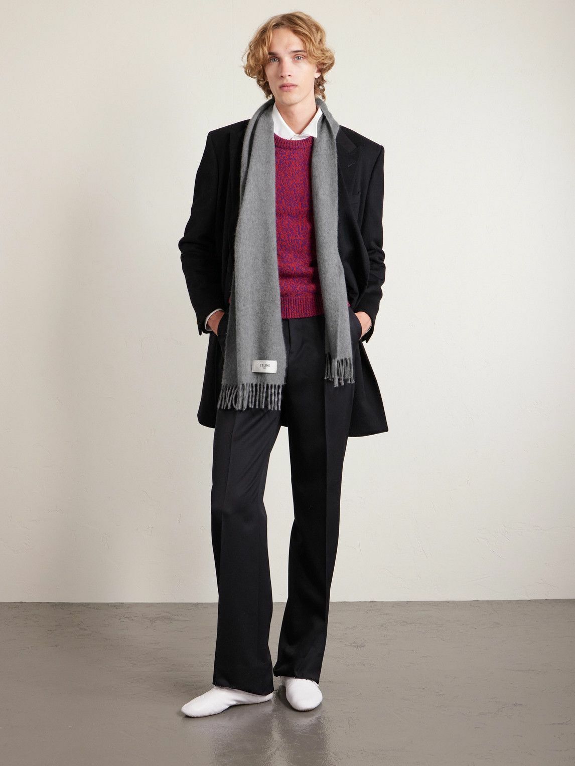 CELINE - Logo-Appliquéd Fringed Cashmere Scarf