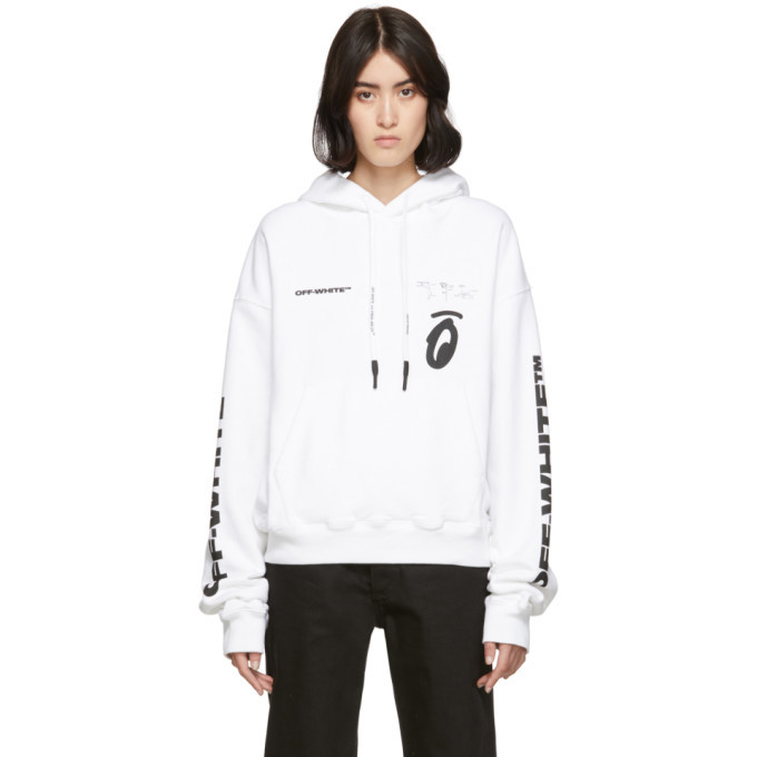 Off-White White Splitted Arrows Over Hoodie Off-White