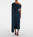 Roksanda Maite caped off-shoulder midi dress