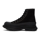 Alexander McQueen SSENSE Exclusive Black Suede Stud Tread Slick Platform Boots