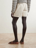 FRAME - Straight-Leg Cotton-Canvas Drawstring Shorts - Neutrals