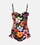 Dolce&Gabbana Floral ruffled swimsuit