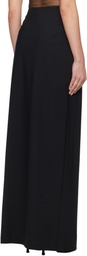 Nensi Dojaka Black High Split & OOO Buckle Maxi Skirt