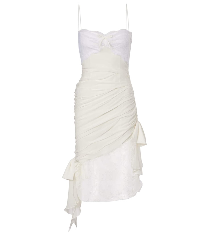 Photo: Alessandra Rich Lace-trimmed silk georgette midi dress