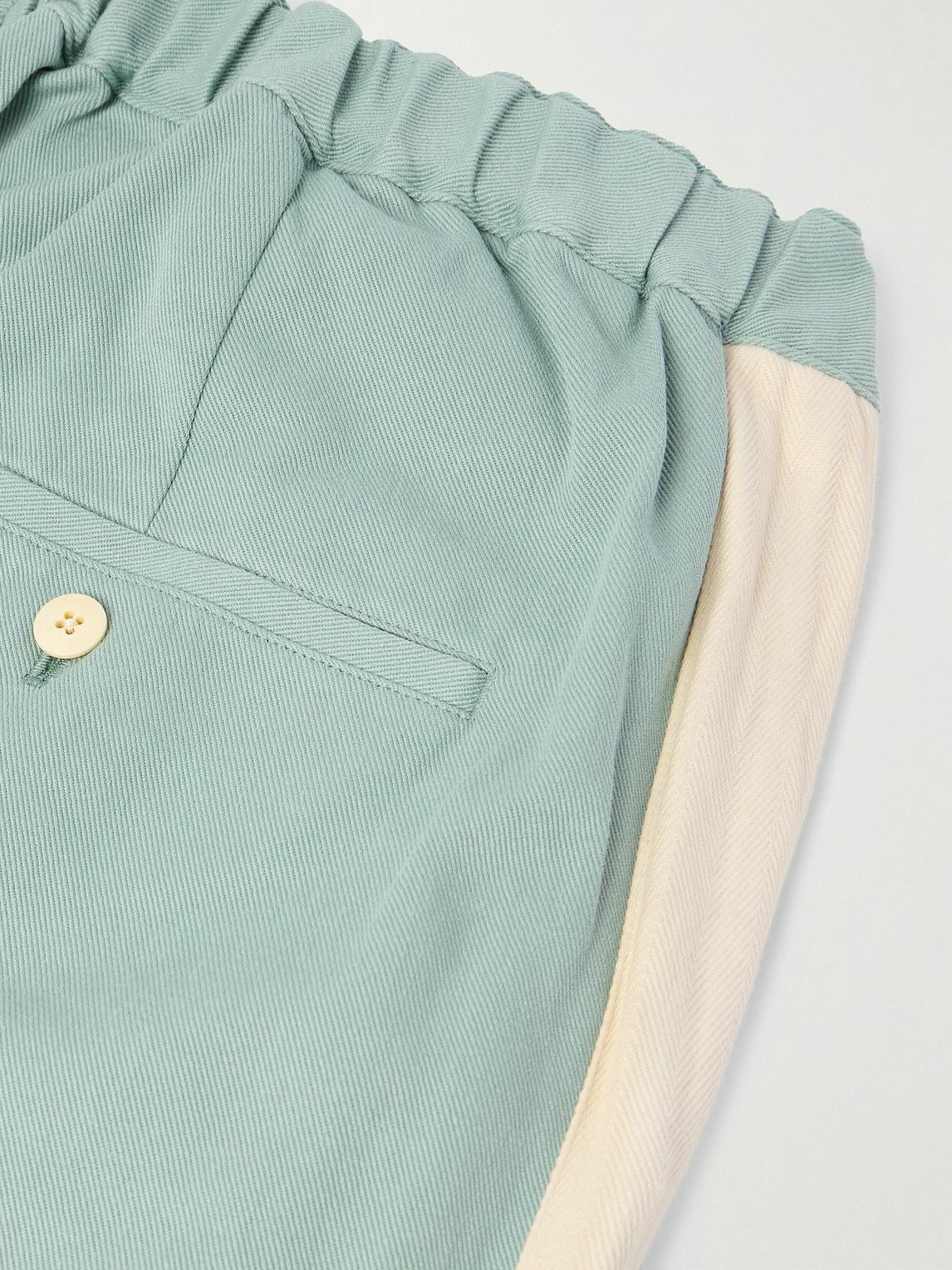 Visvim - Bertone Tapered Grosgrain-Striped Cotton-Twill Trousers - Green