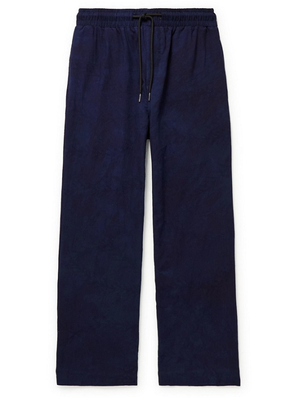 Photo: Post-Imperial - Ikeja Cotton Drawstring Trousers - Blue