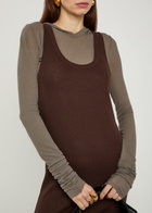 Lemaire Scoop-neck Fine-knit Mini Dress Brown