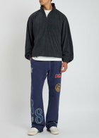 Honor The Gift Textured Knit Quarter-zip Sweatshirt Black