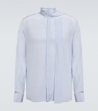 Valentino Self-tie pinstriped washed silk shirt