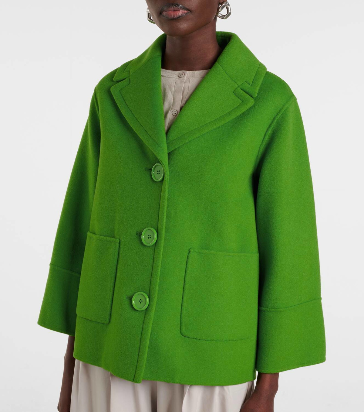 ジャケット S Max Mara SINGLE BREASTED WOOL WINDSOR JACKET Wool single-breasted jacket, blue jeans | 