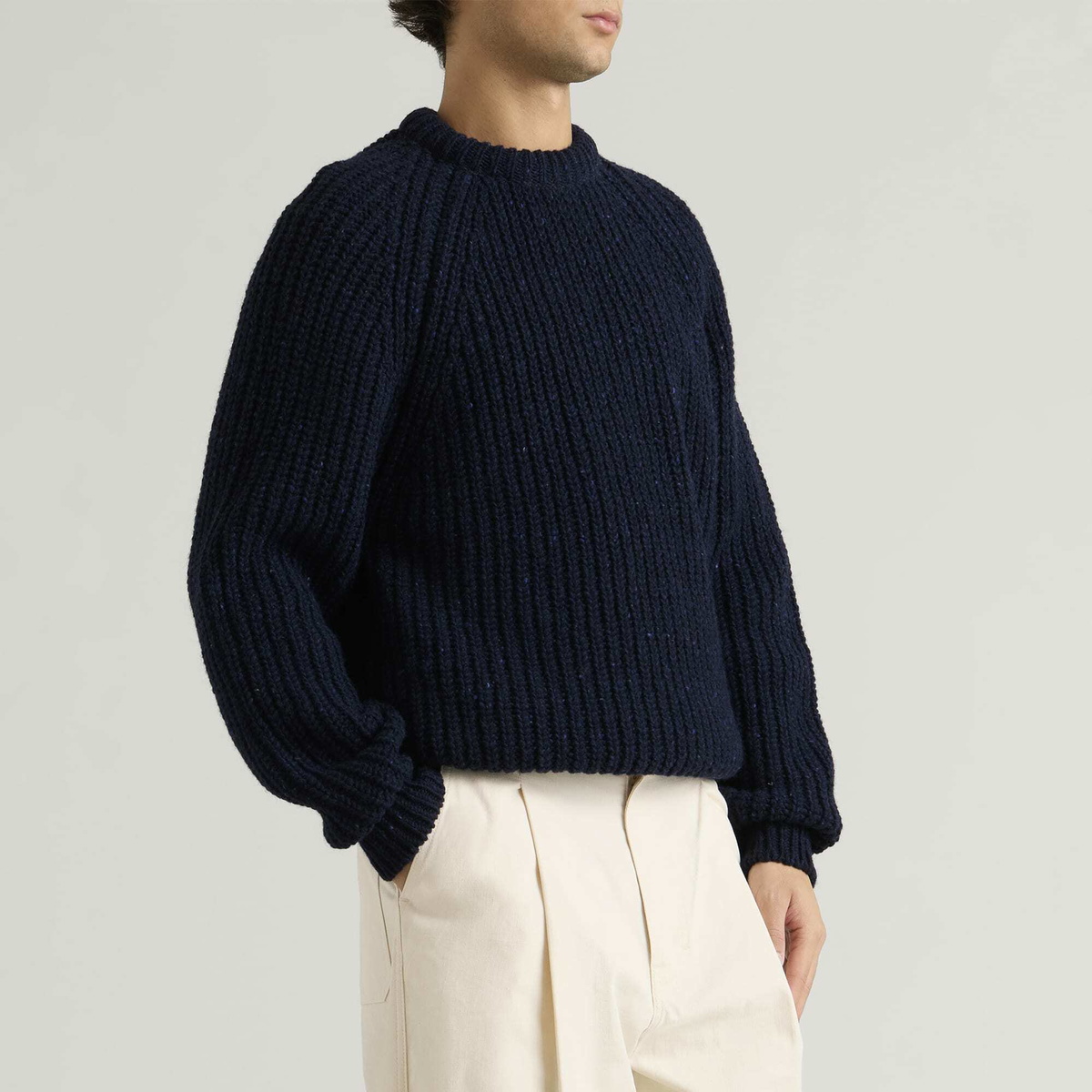 Barbour Men's Scottish Made Donegal Crew END. Exclusive in Navy