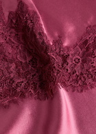 Loveshackfancy Malina Lace-trim Silk Midi Skirt Dark Pink
