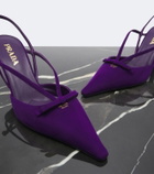 Prada Bow-detail suede slingback pumps