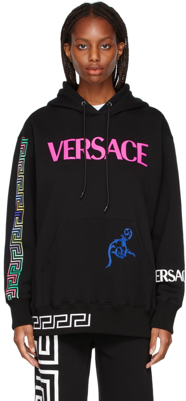 Photo: Versace Black Oversized Logo Hoodie