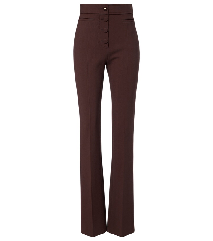Photo: Valentino VGold wool-blend straight pants