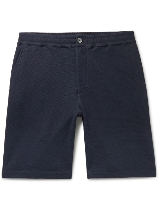 Photo: Club Monaco - Stretch Cotton and Modal-Blend Piqué Shorts - Blue