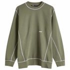 Parel Studios Men's Contrast Crewneck Sweatshirt in Army Green