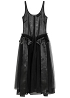 Simone Rocha Bow-appliquéd Tulle Midi Dress Black