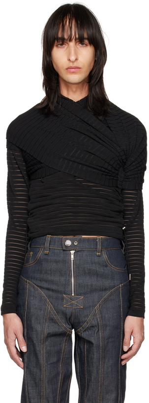 Photo: Parnell Mooney SSENSE Exclusive Black Shawl T-Shirt