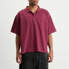 Balenciaga Men's Nano BB Logo Pique Al Short Sleeve Regular Polo in Bordeaux
