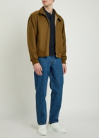 A.P.C. Cotton and Cashmere-blend Polo Shirt Navy