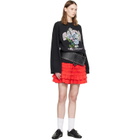 GANNI Black Wool Flowers Oversized Sweater