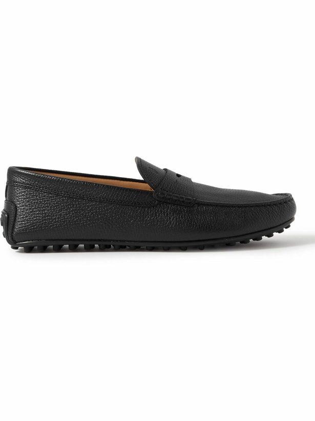 Photo: Tod's - City Gommino Cross-Grain Leather Penny Loafers - Black