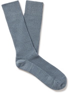 Mr P. - Ribbed Cotton-Blend Socks