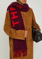 Marc Jacobs The Scarf Logo-intarsia Wool-blend Scarf - Plum - One Size