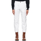 Dries Van Noten White Twill Trousers