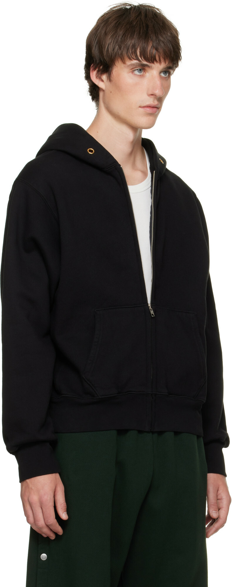 Les Tien Black Heavyweight Zip Hoodie