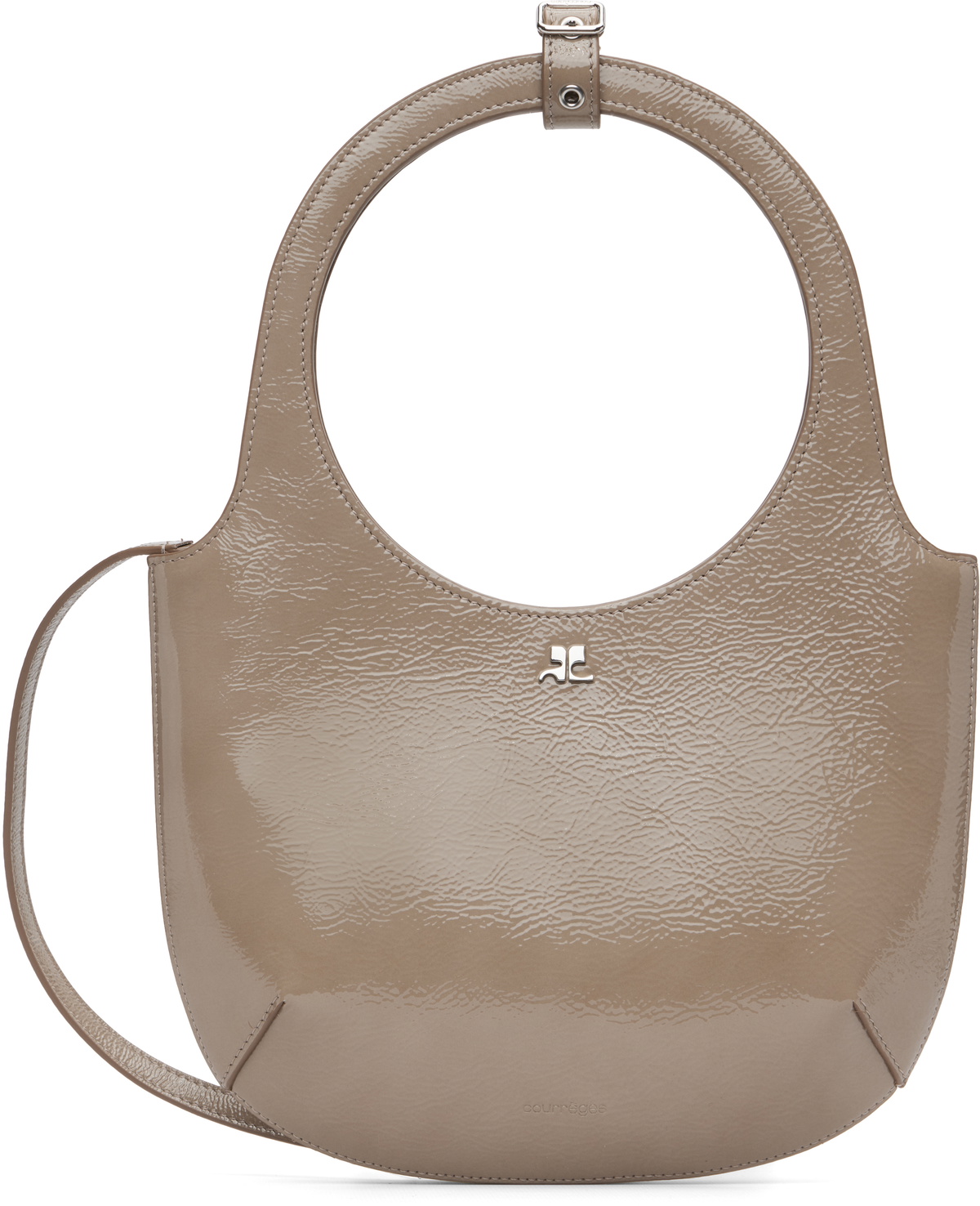 Courrèges Taupe Holy Naplack Leather Bag