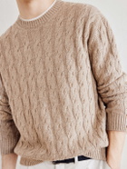 Zegna - Cable-Knit Linen, Cashmere and Silk-Blend Sweater - Neutrals