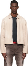 Stockholm (Surfboard) Club Beige Cotton Logo Jacket