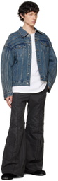 Feng Chen Wang Blue Multi Seam Denim Jaceket