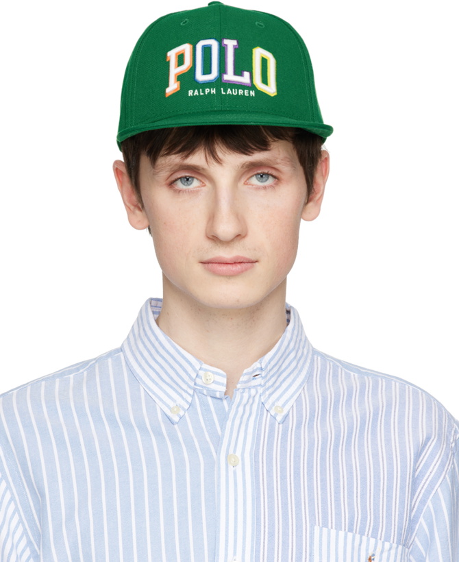 Photo: Polo Ralph Lauren Green Embroidered Flat Cap