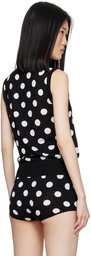 Dolce&Gabbana Black & White Polka Dot Tank Top