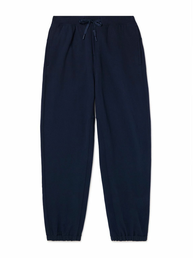 Photo: Lululemon - Steady State Tapered Cotton-Blend Jersey Sweatpants - Blue