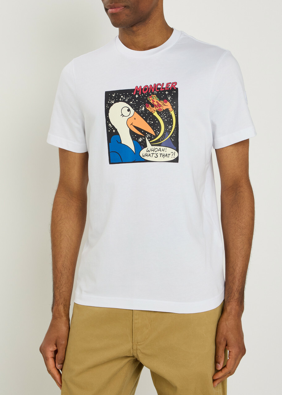 Moncler Printed Cotton T-shirt White Moncler