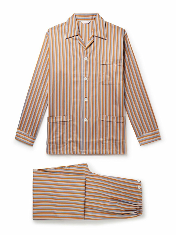 Photo: Derek Rose - Wellington Striped Cotton-Poplin Pyjama Set - Neutrals