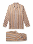 Derek Rose - Wellington Striped Cotton-Poplin Pyjama Set - Neutrals