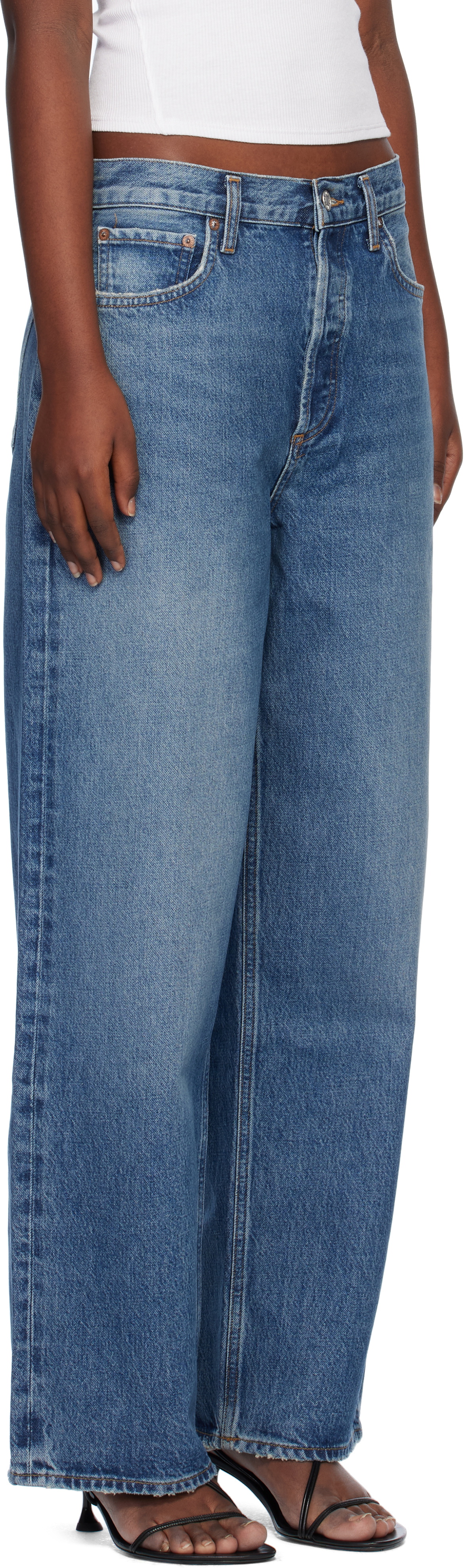 AGOLDE Blue Low Slung Baggy 30.5 Jeans